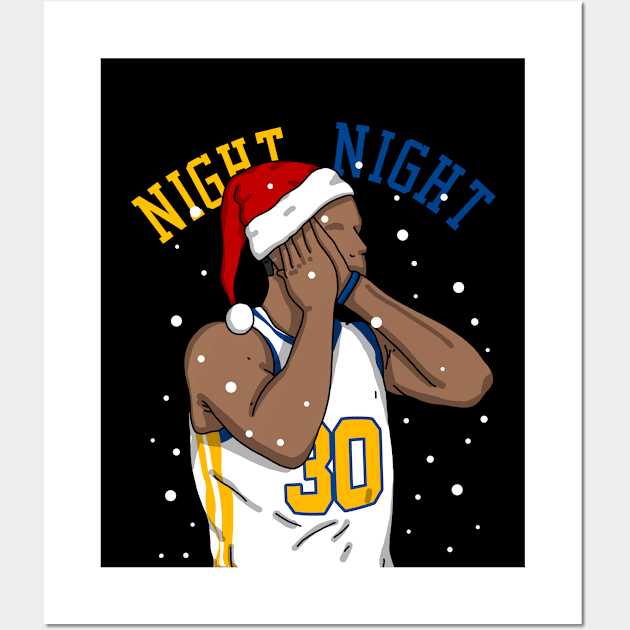 Steph Curry Christmas Night Night Wall Art by mia_me